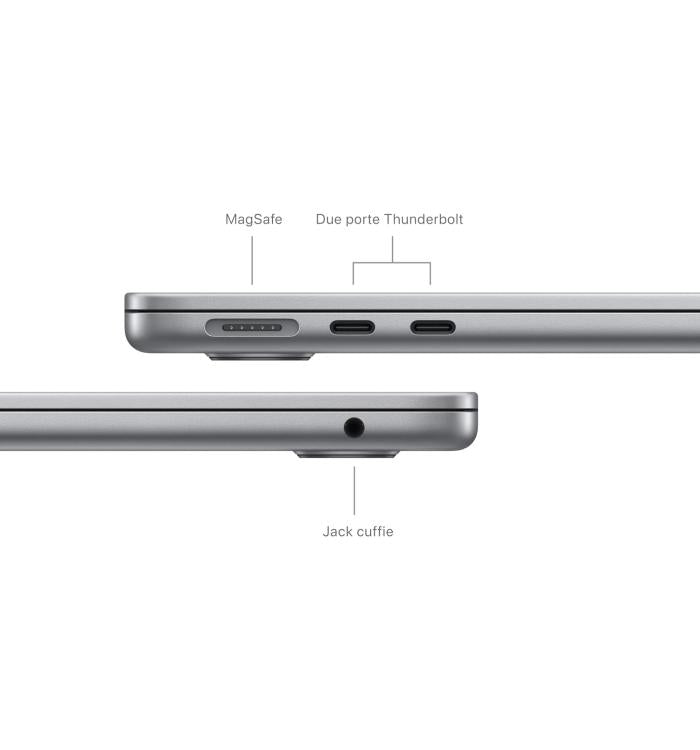 APPLE MACBOOK AIR 13" CHIP M3 (2024) CPU 8-CORE GPU 8-CORE 8GB DI RAM + 256GB SSD GARANZIA 24 APPLE SPACE GRAY - TASTIERA ITALIANA