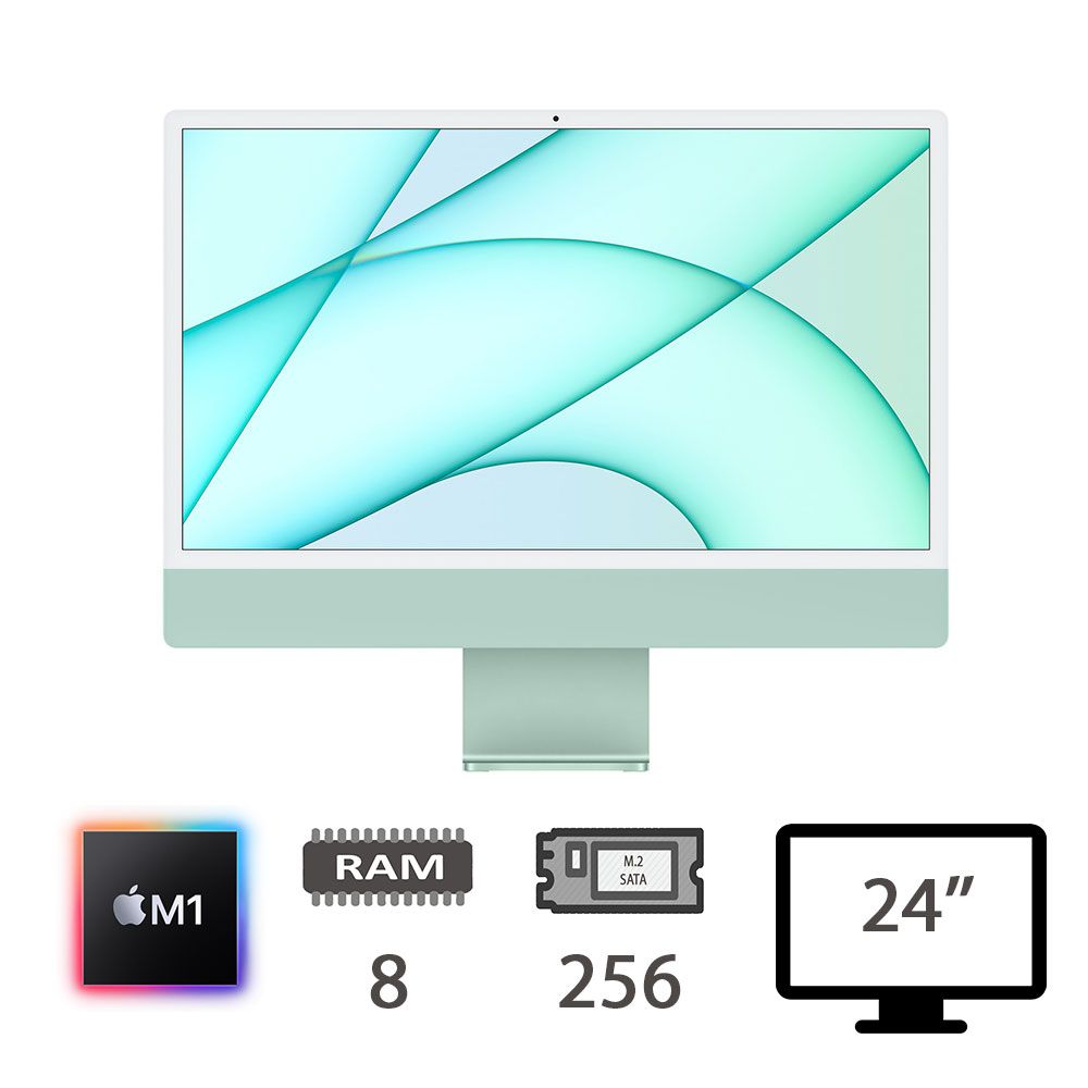 Imac 24 4.5k (2021)M1-8c/8/256/8c GPU/Green/2y 
